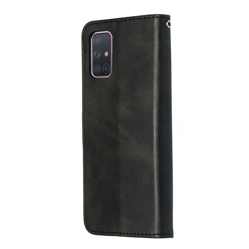 Capa De Couro Para Samsung Galaxy A71 Porta-moedas Vintage