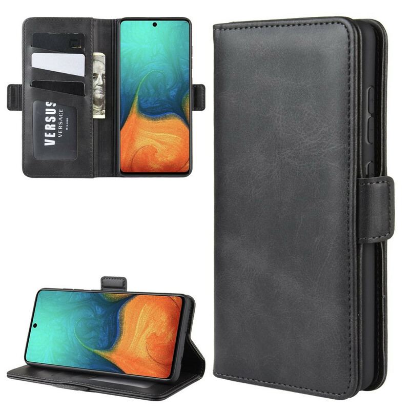 Capa Em Pele Para Samsung Galaxy A71 Flip Aba Dupla