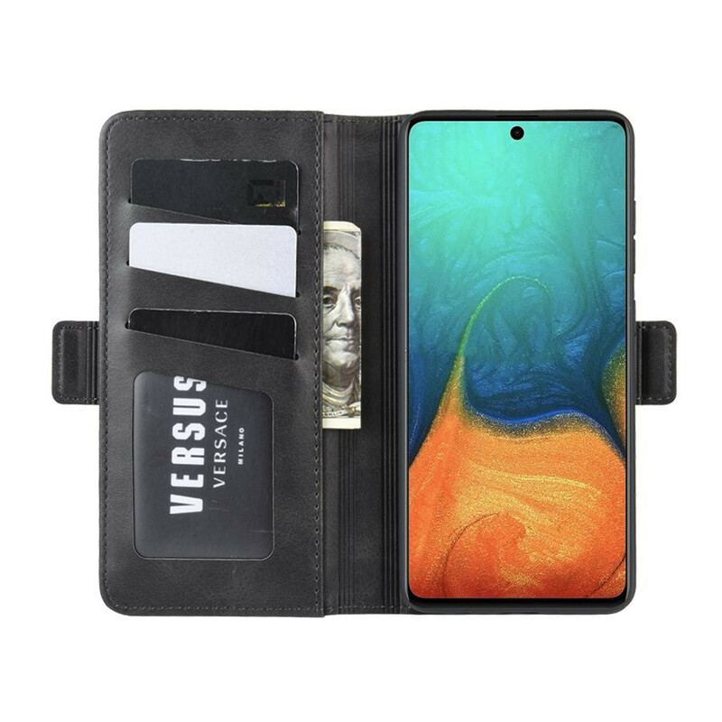 Capa Em Pele Para Samsung Galaxy A71 Flip Aba Dupla