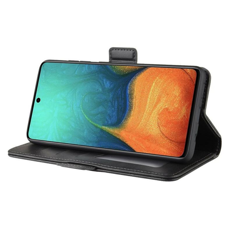 Capa Em Pele Para Samsung Galaxy A71 Flip Aba Dupla