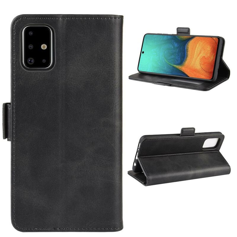 Capa Em Pele Para Samsung Galaxy A71 Flip Aba Dupla