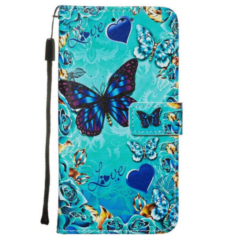 Capa Flip Para Samsung Galaxy A71 Borboletas Douradas