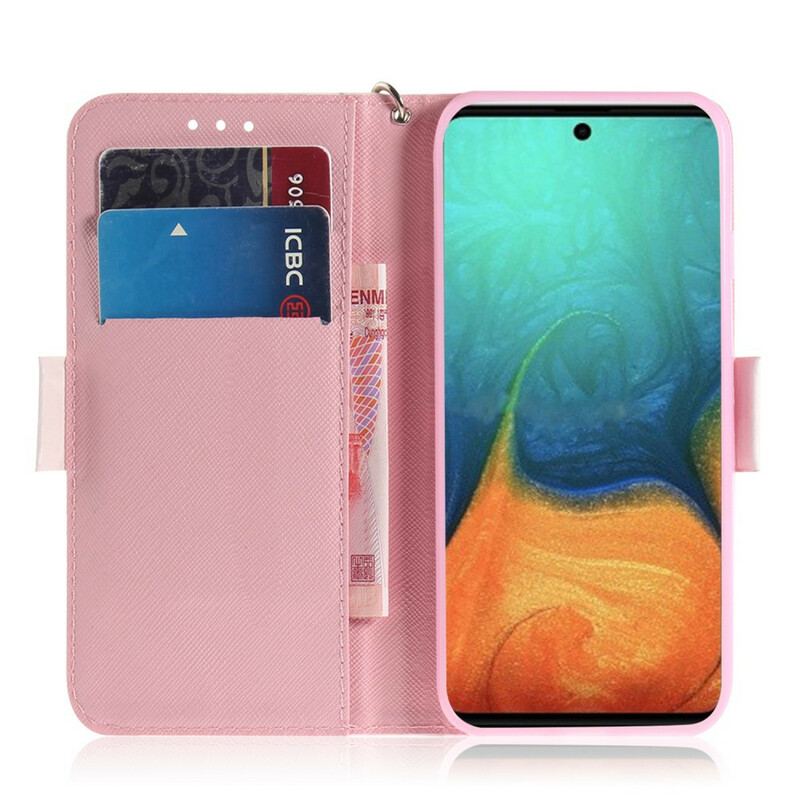 Capa Flip Para Samsung Galaxy A71 De Cordão Bomba Strappy