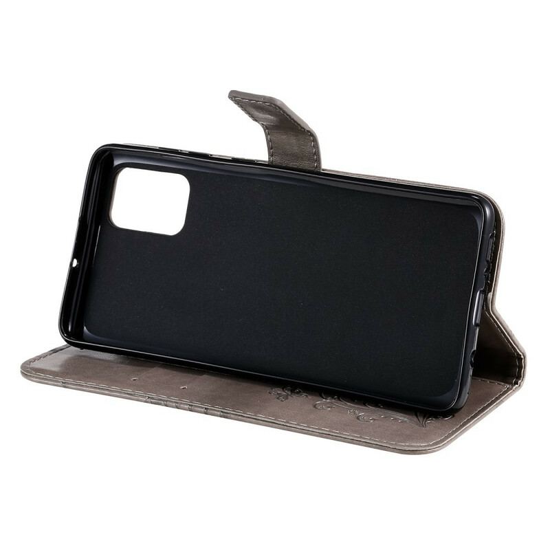 Capa Flip Para Samsung Galaxy A71 De Cordão Borboletas Gigantes