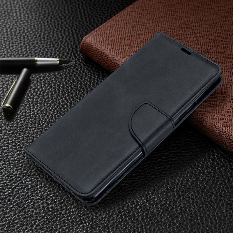 Capa Flip Para Samsung Galaxy A71 De Couro Retalho Liso Oblíquo