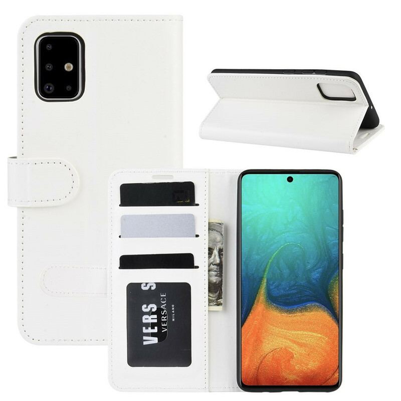 Capa Flip Para Samsung Galaxy A71 Efeito Couro Fino