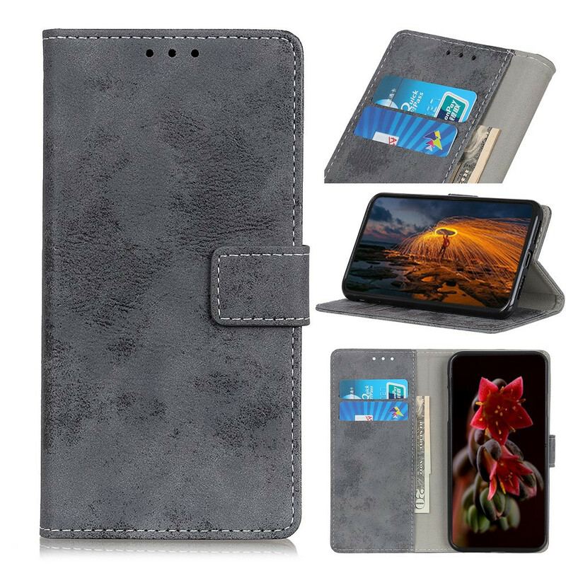 Capa Flip Para Samsung Galaxy A71 Efeito Couro Vintage