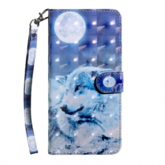 Capa Flip Para Samsung Galaxy A71 Lobo Ao Luar