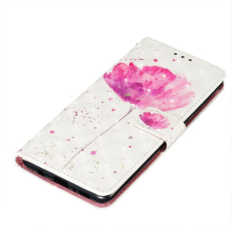 Capa Capa Flip Para Samsung Galaxy A71 Papoula Aquarela