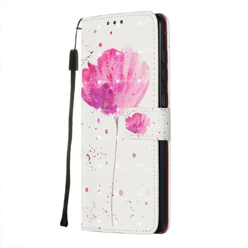 Capa Capa Flip Para Samsung Galaxy A71 Papoula Aquarela