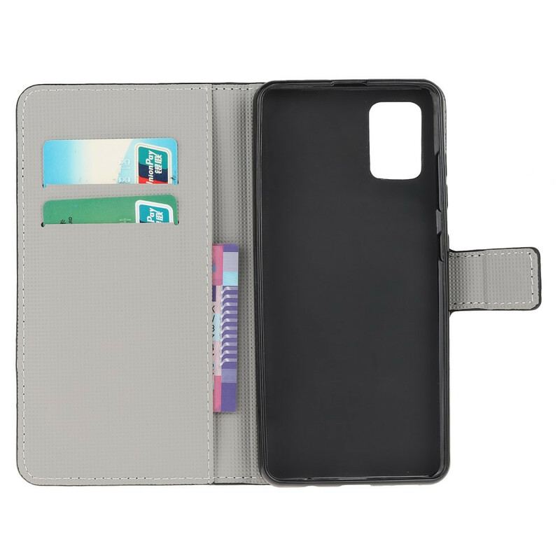 Capa Folio Para Samsung Galaxy A71 Coruja Adormecida