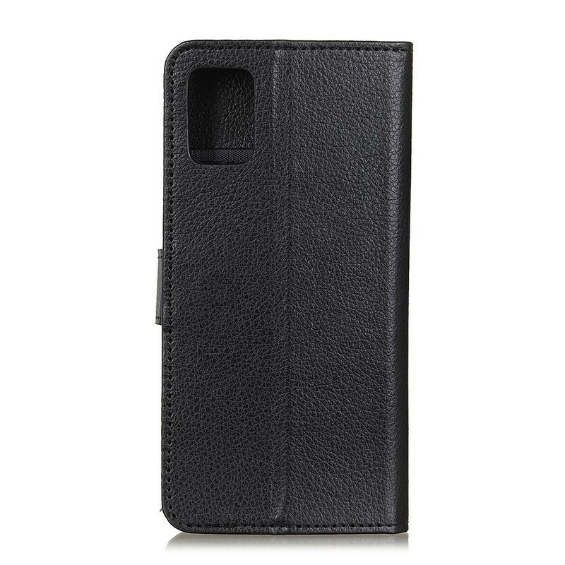 Capa Folio Para Samsung Galaxy A71 Couro Falso Clássico