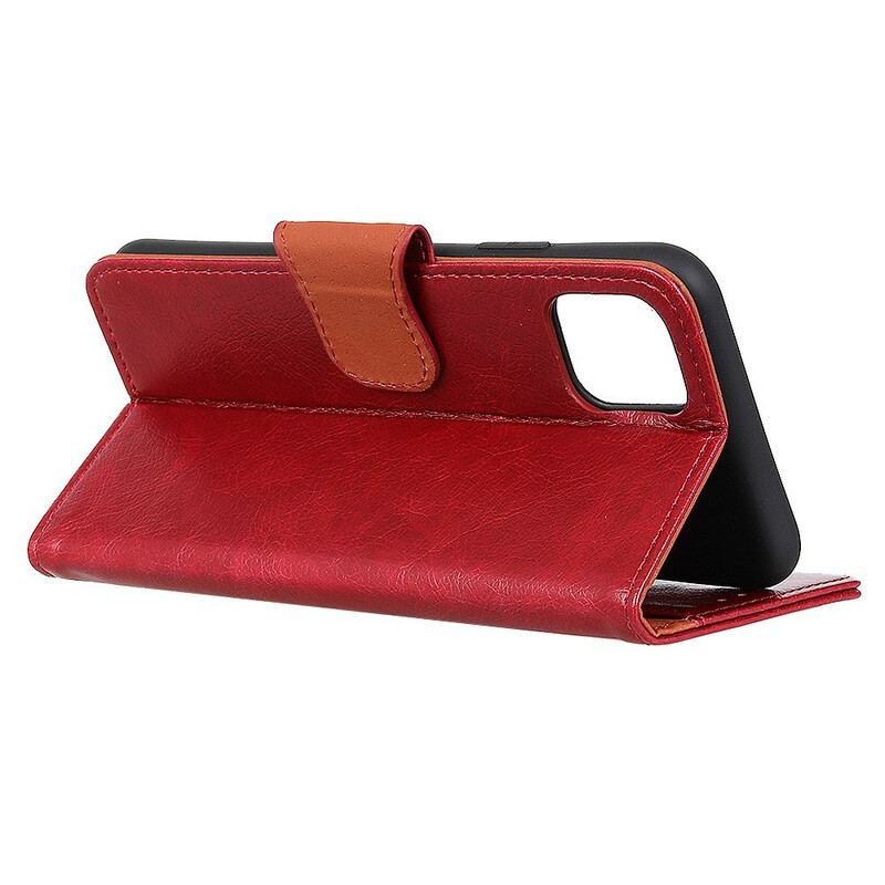 Capa Folio Para Samsung Galaxy A71 Couro Napa Rachado