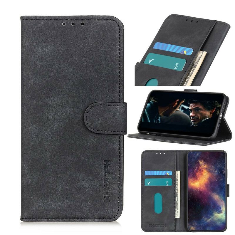 Capa Folio Para Samsung Galaxy A71 Efeito Couro Vintage Fosco Khazneh