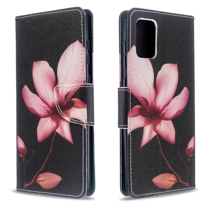 Capa Folio Para Samsung Galaxy A71 Flor Rosa