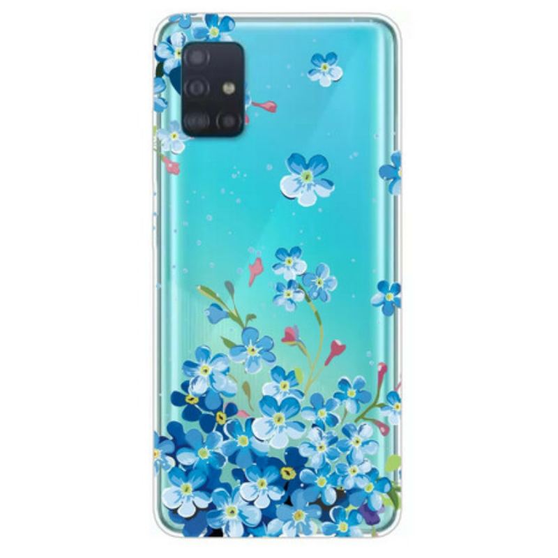 Capa Para Samsung Galaxy A71 Flores Azuis