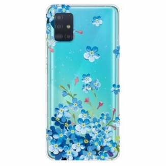 Capa Para Samsung Galaxy A71 Flores Azuis