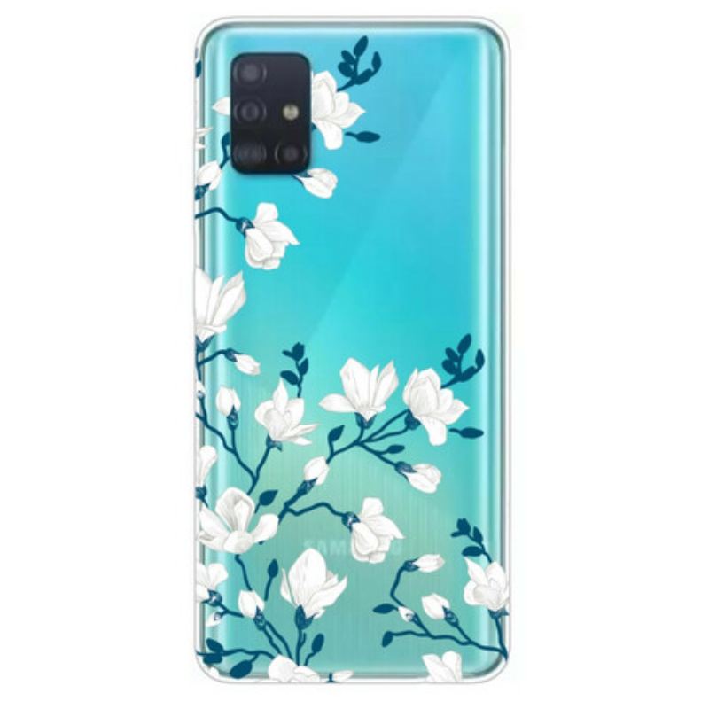 Capa Para Samsung Galaxy A71 Flores Brancas