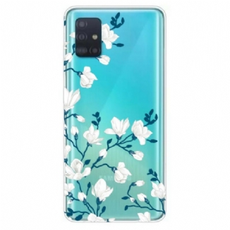 Capa Para Samsung Galaxy A71 Flores Brancas