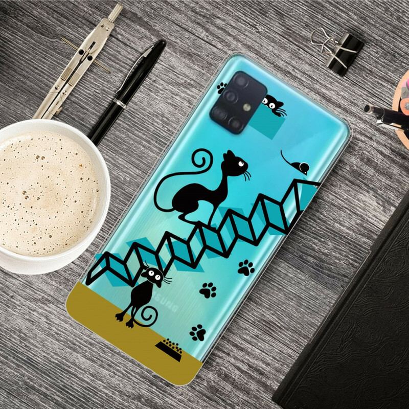 Capa Para Samsung Galaxy A71 Gatos Engraçados