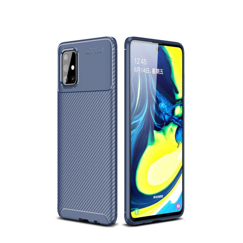 Capa Para Samsung Galaxy A71 Textura Flexível De Fibra De Carbono