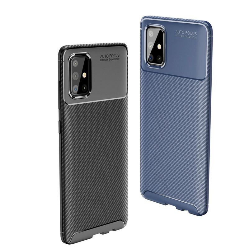 Capa Para Samsung Galaxy A71 Textura Flexível De Fibra De Carbono