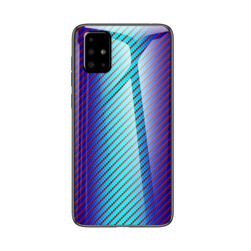 Capa Para Samsung Galaxy A71 Vidro Temperado De Fibra De Carbono