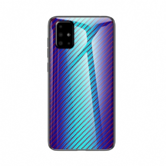 Capa Para Samsung Galaxy A71 Vidro Temperado De Fibra De Carbono