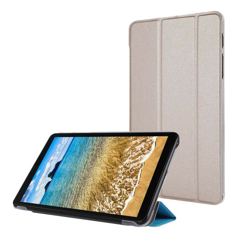 Capa De Celular Para Samsung Galaxy Tab A7 Lite Couro Falso Textura De Seda