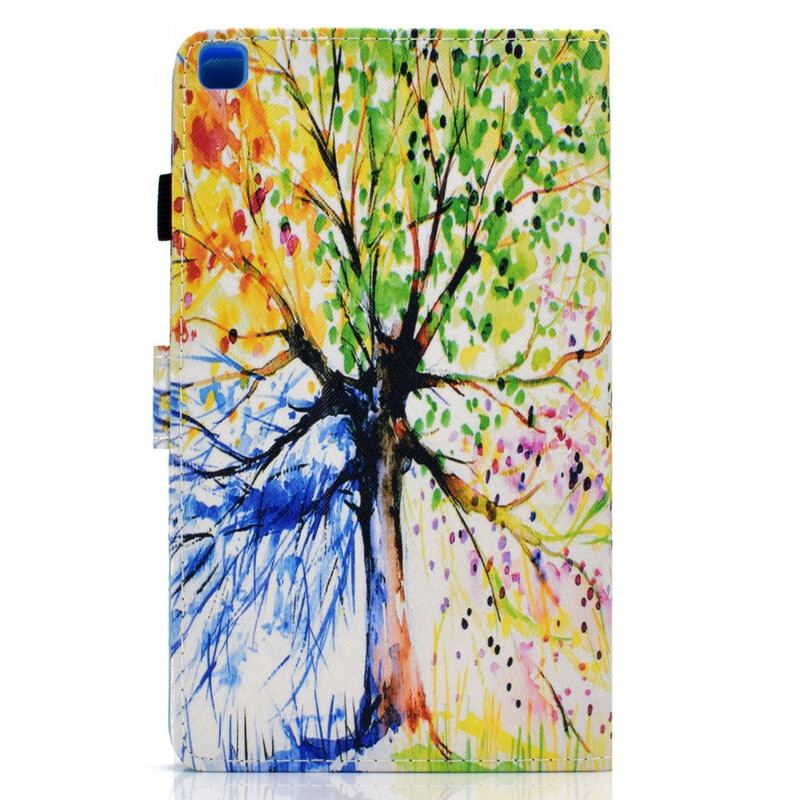 Capa De Couro Para Samsung Galaxy Tab A7 Lite Aquarela Árvore