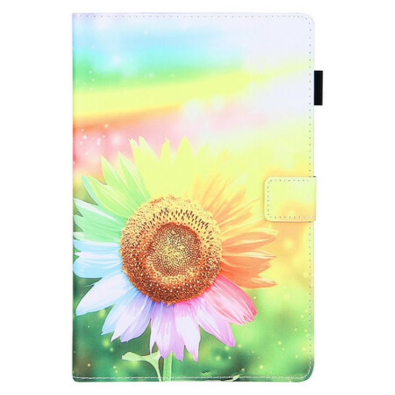 Capa De Couro Para Samsung Galaxy Tab A7 Lite Flores Ao Sol