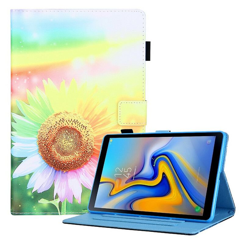 Capa De Couro Para Samsung Galaxy Tab A7 Lite Flores Ao Sol