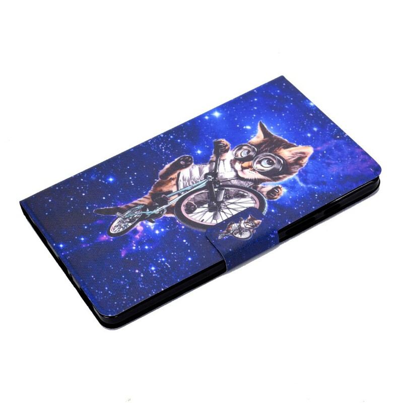 Capa De Couro Para Samsung Galaxy Tab A7 Lite Gato Engraçado