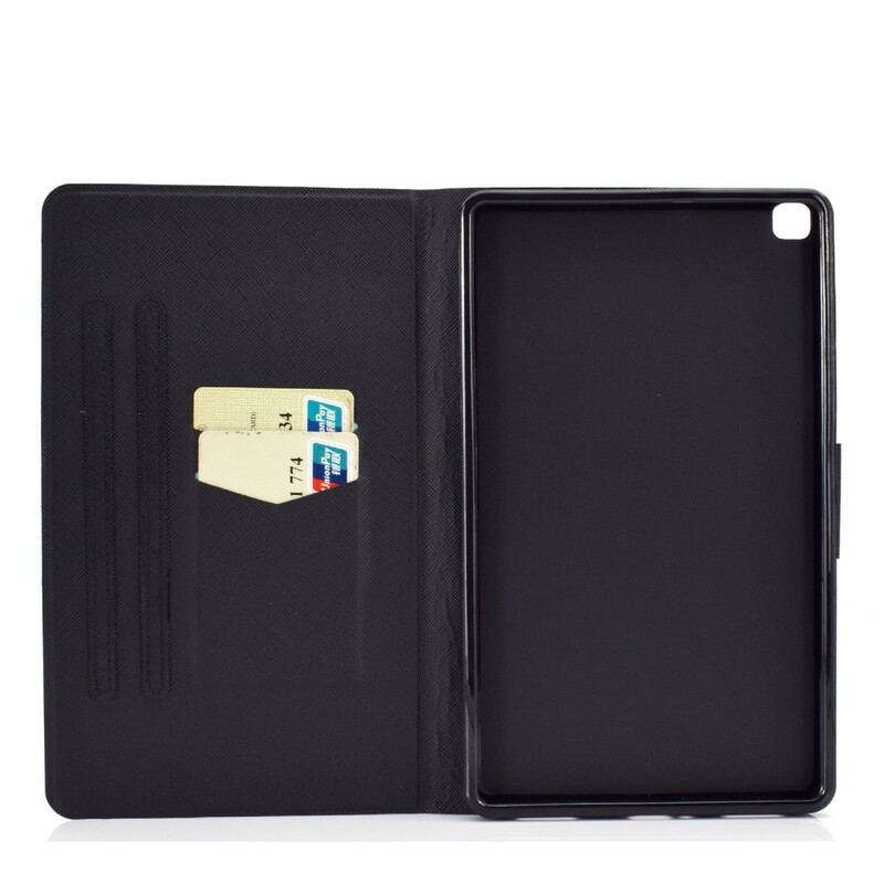 Capa De Couro Para Samsung Galaxy Tab A7 Lite Gato Engraçado