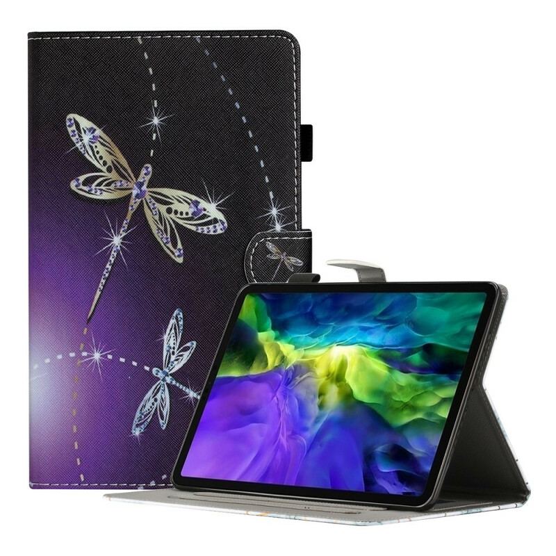 Capa De Couro Para Samsung Galaxy Tab A7 Lite Libélulas