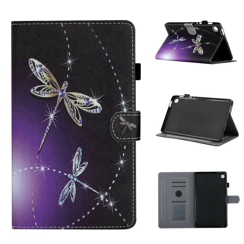 Capa De Couro Para Samsung Galaxy Tab A7 Lite Libélulas