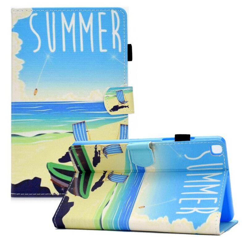 Capa De Couro Para Samsung Galaxy Tab A7 Lite Praia