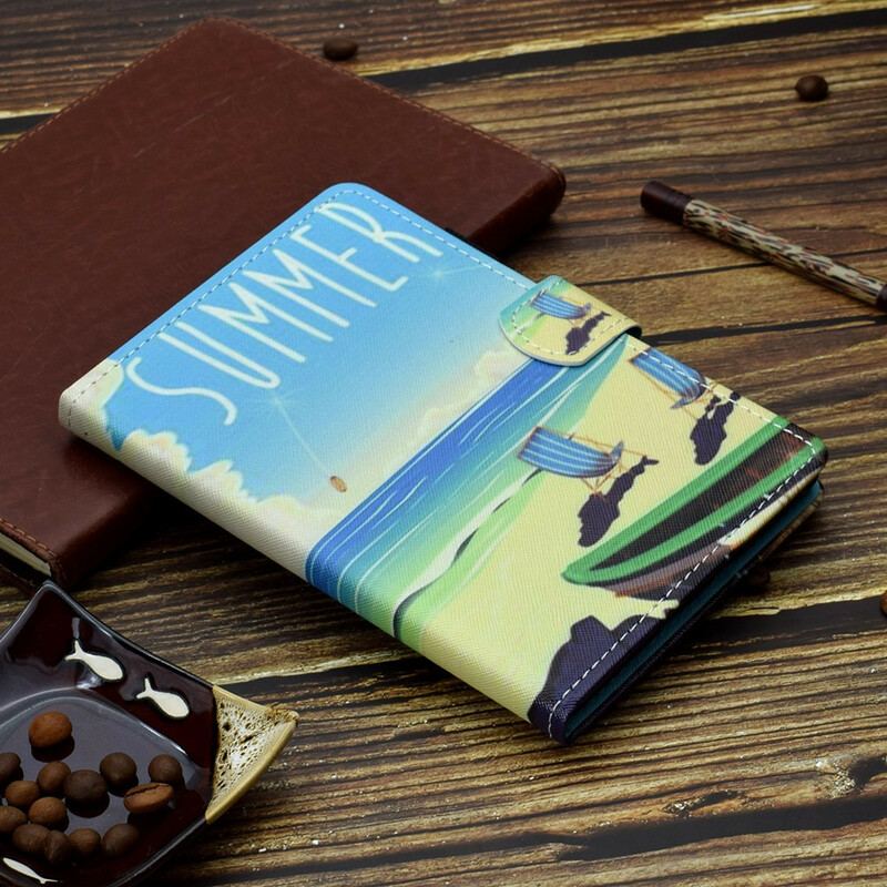 Capa De Couro Para Samsung Galaxy Tab A7 Lite Praia