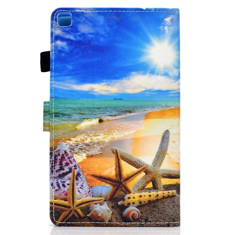 Capa De Couro Para Samsung Galaxy Tab A7 Lite Praia Divertida