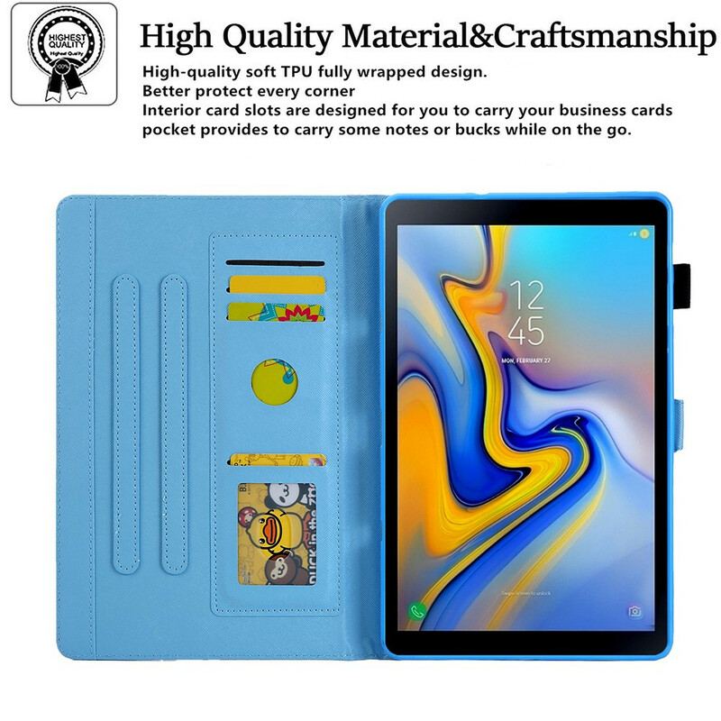 Capa De Couro Para Samsung Galaxy Tab A7 Lite Projeto De Geometria De Mármore