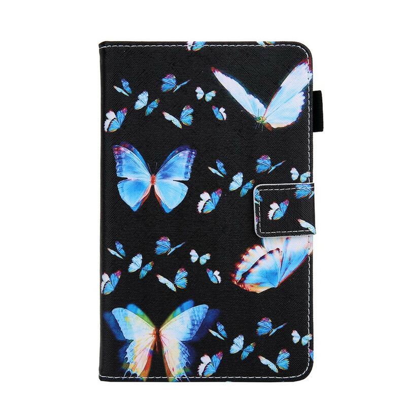 Capa De Couro Para Samsung Galaxy Tab A7 Lite Várias Borboletas