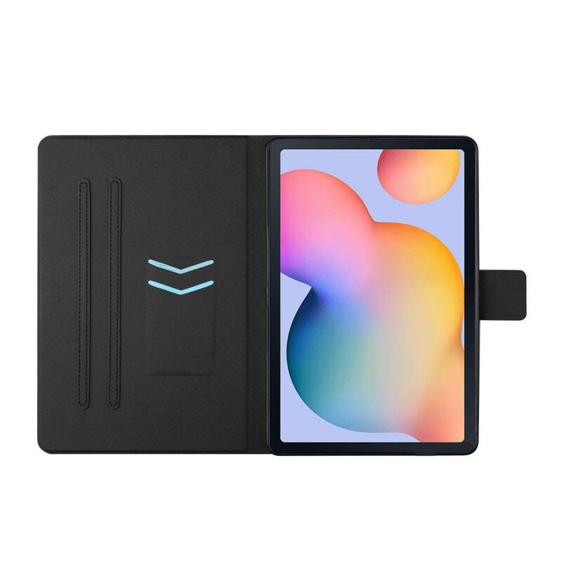 Capa Em Pele Para Samsung Galaxy Tab A7 Lite Casal De Lobos