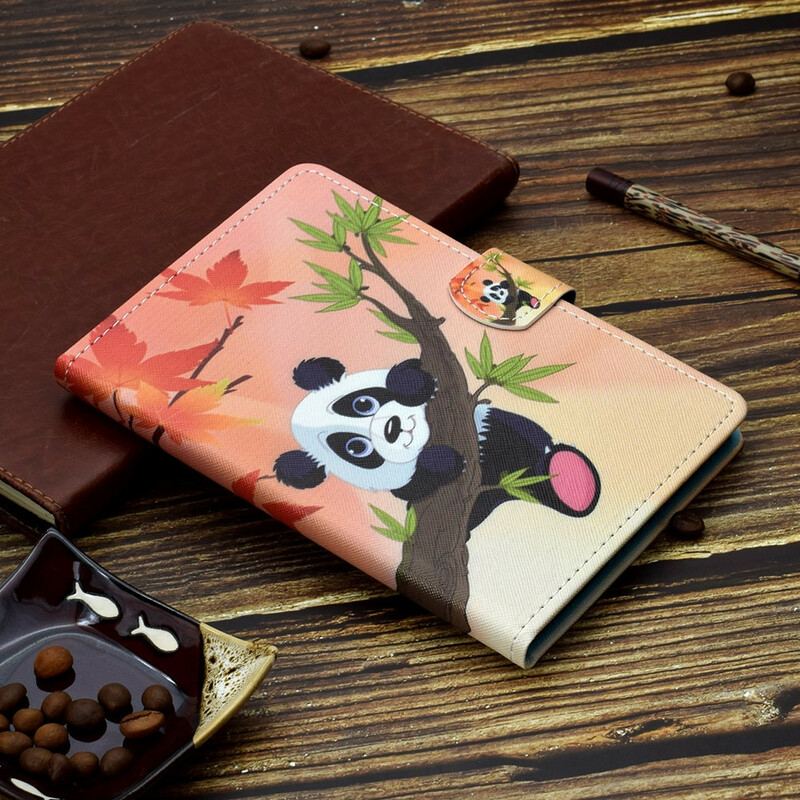 Capa Em Pele Para Samsung Galaxy Tab A7 Lite Panda Fofo