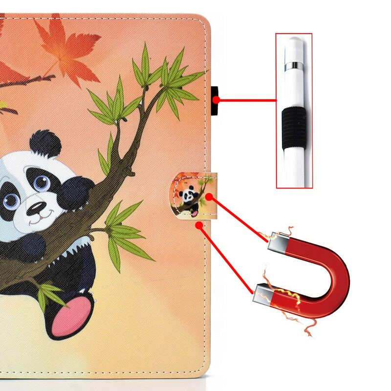 Capa Em Pele Para Samsung Galaxy Tab A7 Lite Panda Fofo