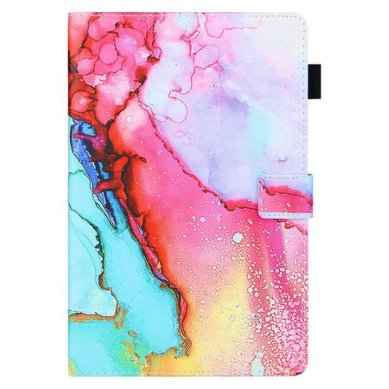 Capa Flip Para Samsung Galaxy Tab A7 Lite Estilo De Mármore