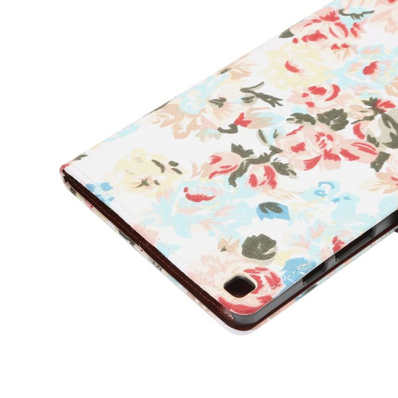 Capa Flip Para Samsung Galaxy Tab A7 Lite Flores Da Liberdade