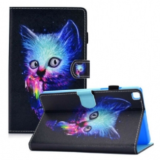 Capa Flip Para Samsung Galaxy Tab A7 Lite Gato Psicótico