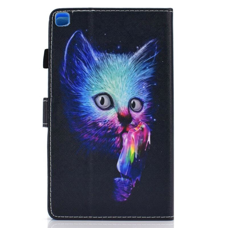 Capa Flip Para Samsung Galaxy Tab A7 Lite Gato Psicótico