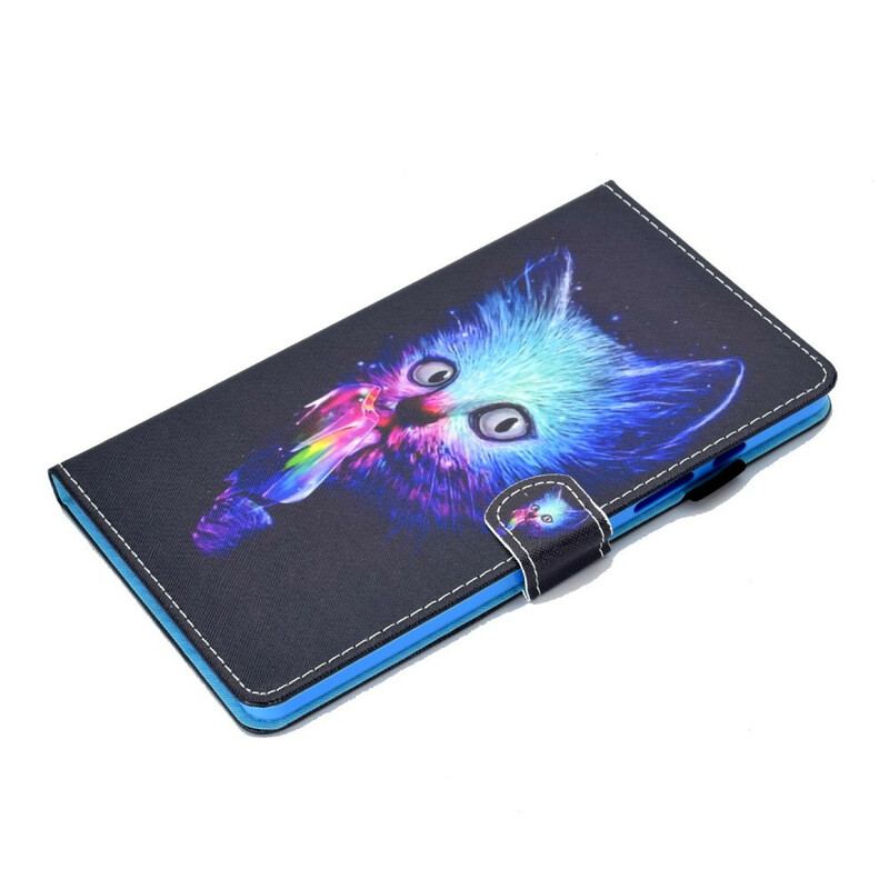 Capa Flip Para Samsung Galaxy Tab A7 Lite Gato Psicótico