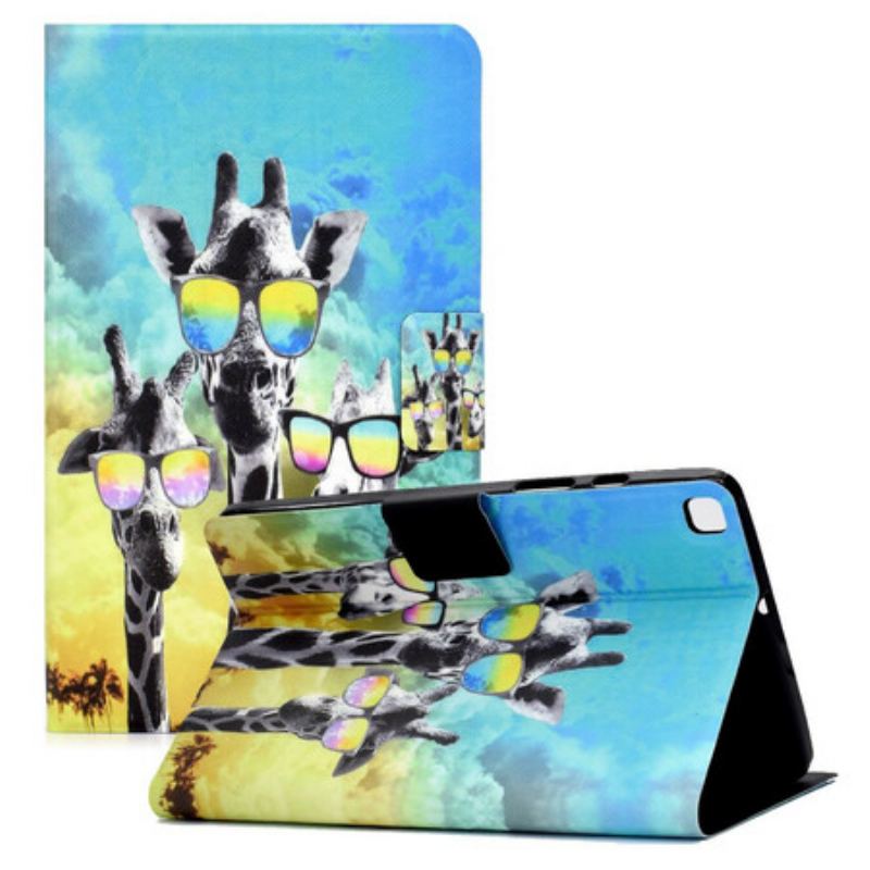 Capa Flip Para Samsung Galaxy Tab A7 Lite Girafas Divertidas